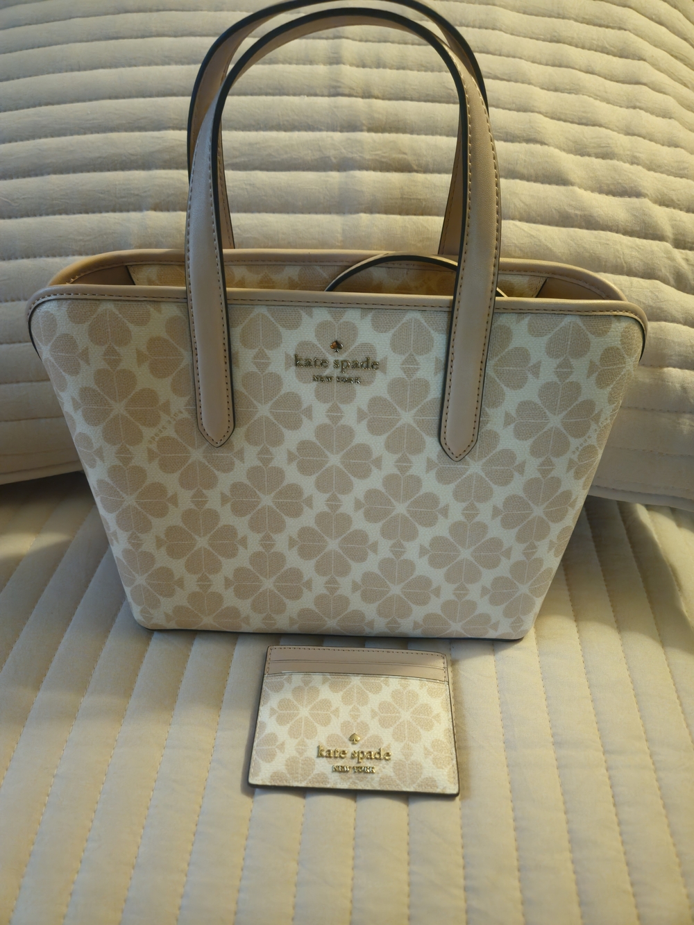 kate spade Pink Small floral  tote with matching cardholder
